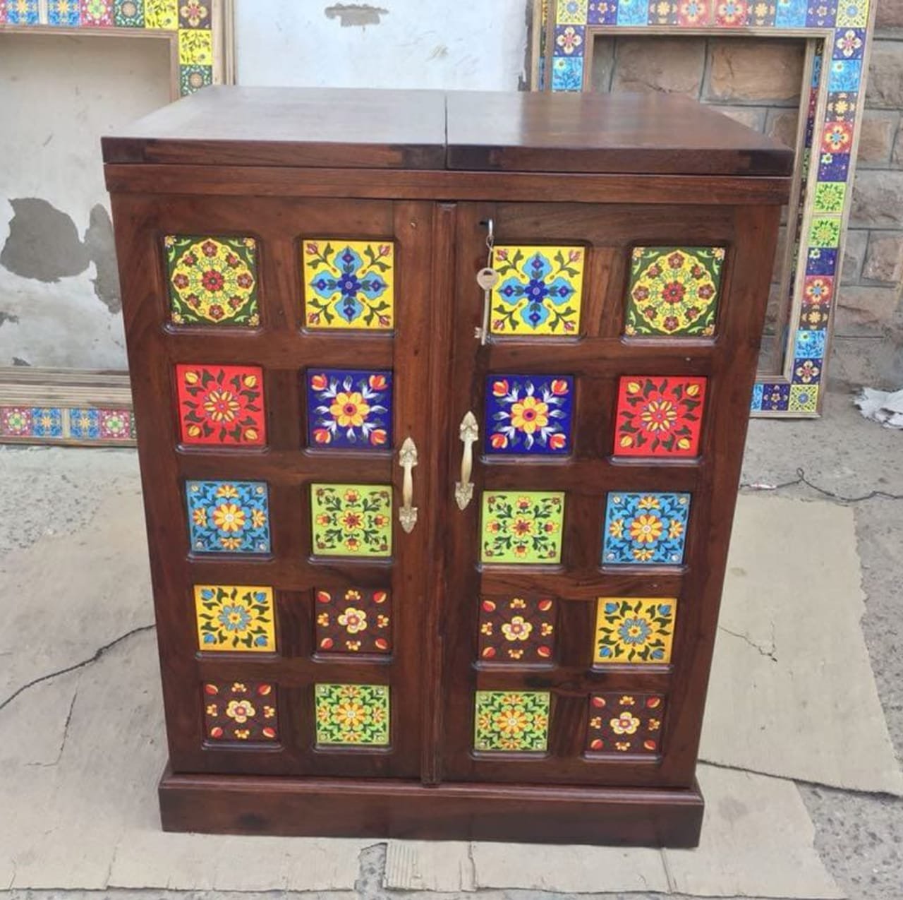 solid wood bar cabinet
