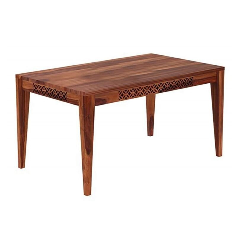 Solid Sheesham Wood 6 Seater Dining Table Set with 4 Cushion Chairs ...